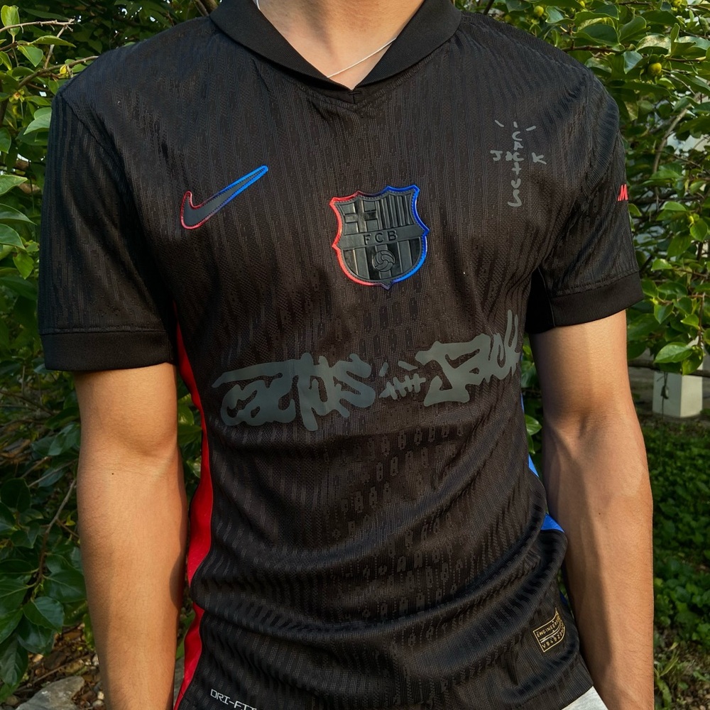 Travis Scott x FC Barcelona Limited Edition Black Match Away Cactus Jack Jersey